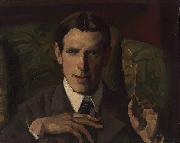 Hugh Ramsay Self-portrait, bust showing hands France oil painting artist